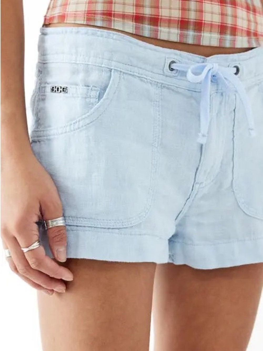 BDG light blue linen shorts 5 pocket